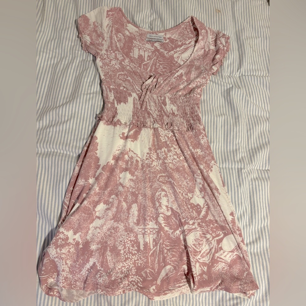 Urban Outfitters Pink and White Patterned Dress